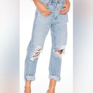 AGOLDE '90s Fit Mid Rise Loose Fit Jeans Fall Out Distressed size 25 cotton Y2K